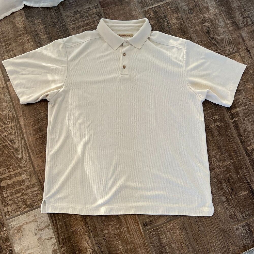 Off White Cream Polo Tommy Bahama Men's XL